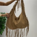 borsa con frange effetto camoscio wild